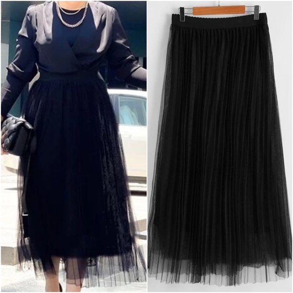 Classic High Waisted Pleated Party Maxi Skirt - Picture 13 of 14